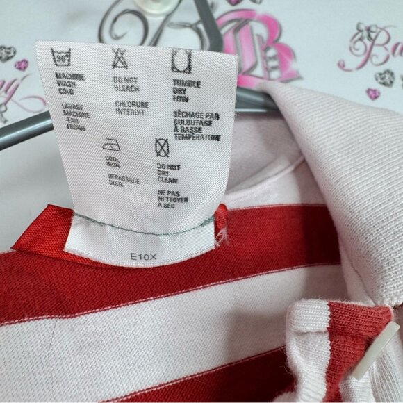 Esprit tank top collared Red white light pink Striped Tank Top button up - Picture 8 of 10